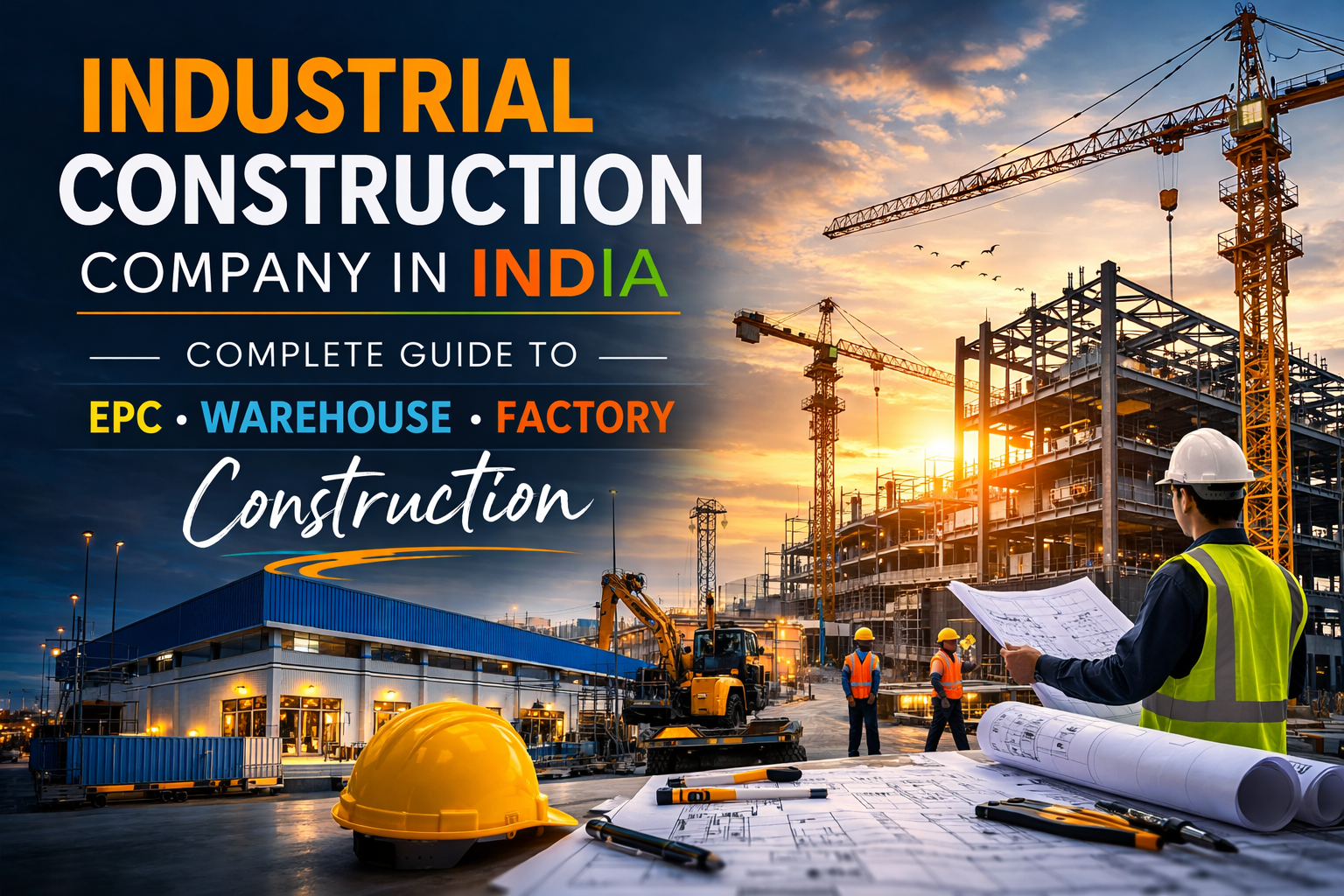 Industrial construction company in India – EPC contractor warehouse and factory construction site