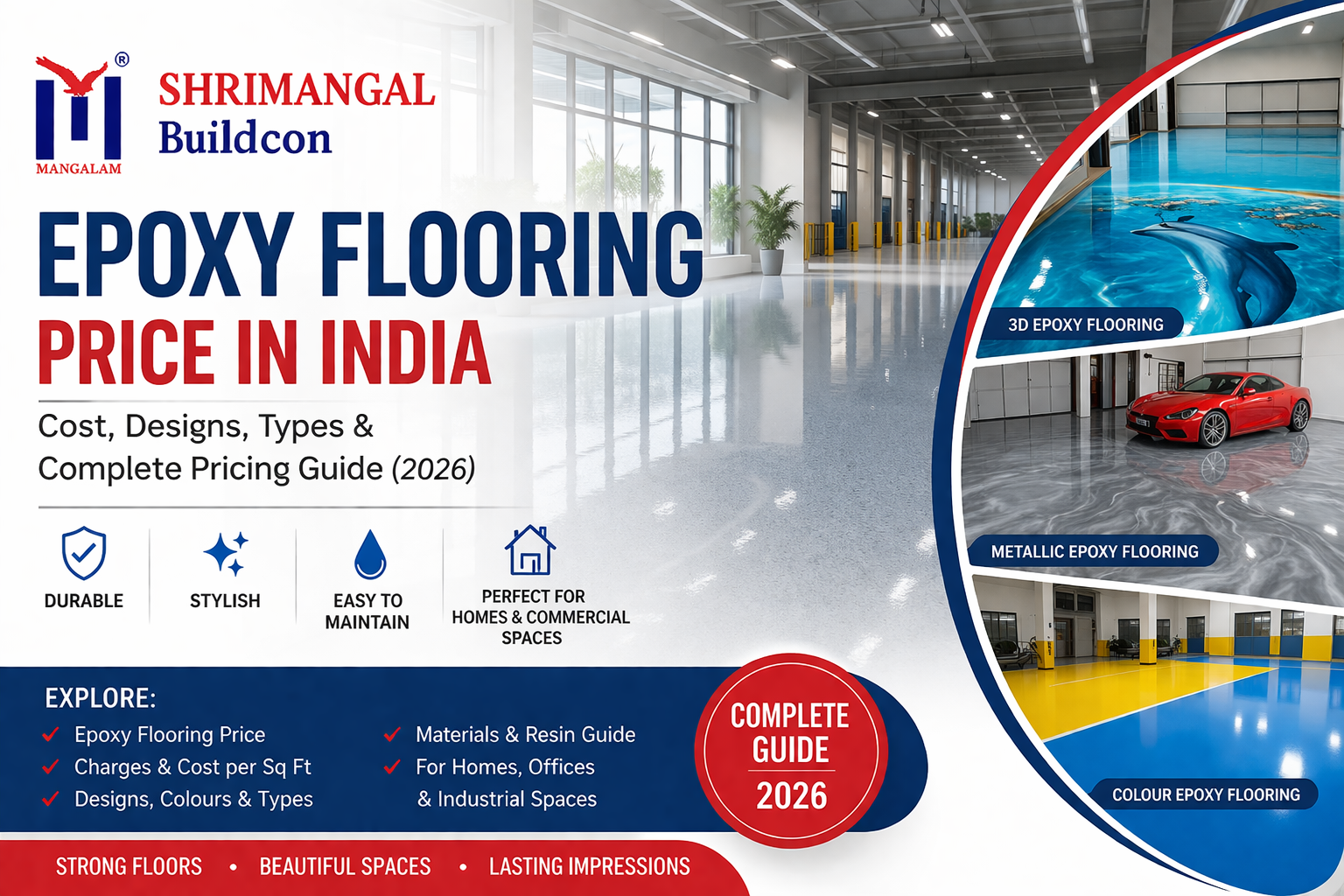 Epoxy flooring price in India design for homes commercial industrial spaces
